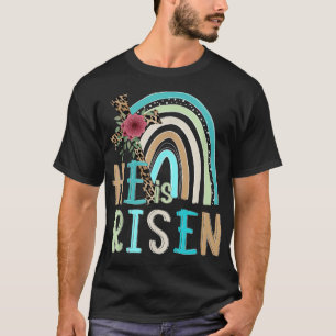Camiseta Ele Ressuscitou Páscoa Jesus Cristão Cruz Arco-íri