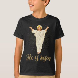 Camiseta Ele Ressuscitou Rizzin' Páscoa Jesus Fé Cristã