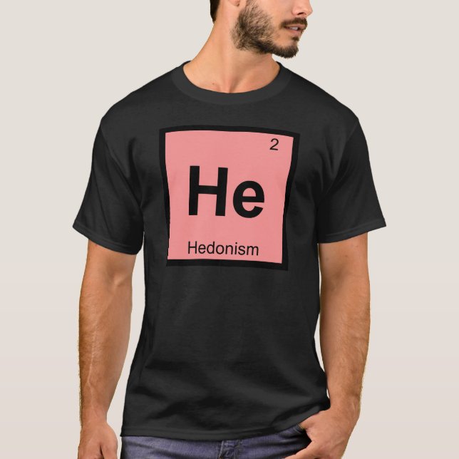 Camiseta Ele - símbolo da química da filosofia do hedonismo (Frente)