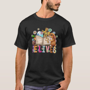 Camiseta Ele Vive Cruz de Páscoa Jesus Dia de Páscoa Religi