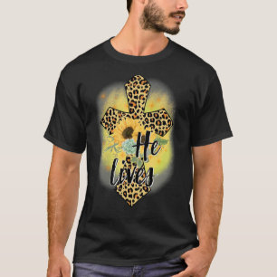 Camiseta Ele Vive Girassóis Fé Jesus Cruzando Ea Cristã