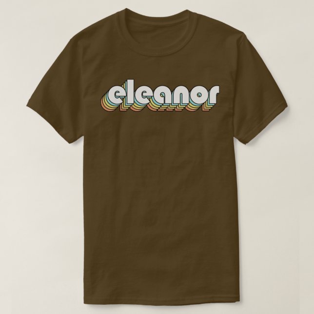 Camiseta Eleanor Retro Rainbow Tipografia Estilo Desvanecid (Frente do Design)