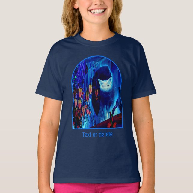 Camiseta Electric Blue Siamese Cat Animal Art Personalized (Frente)