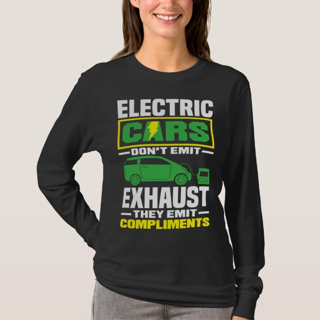 Camiseta Electric Cars emit compliments Battery Electric Ve (Frente)