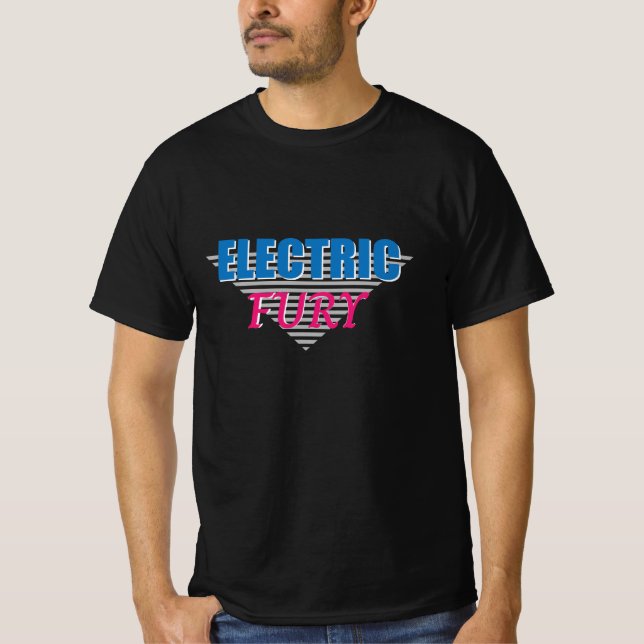 Camiseta Electric Fury Synthwave Neon (Frente)