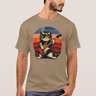 Camiseta Electric Guitar Cat Rock Music Cat boy