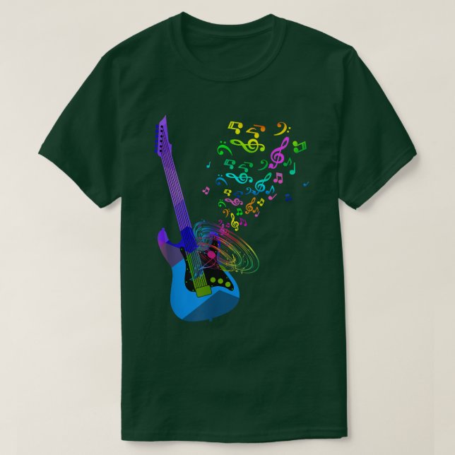 Camiseta Electric Guitar Music Notes Instruments T shirt 69 (Frente do Design)