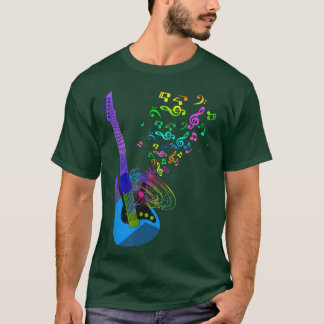 Camiseta Electric Guitar Music Notes Instruments T shirt 69