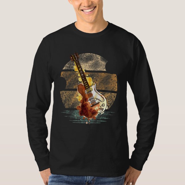 Camiseta Electric Guitar Musical Artist Guitarist Sunset (Frente)