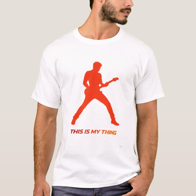 Camiseta Electric Guitar Silhouette Action Lifestyle Design (Frente)
