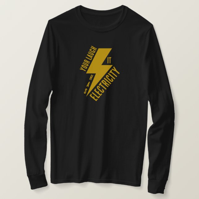 Camiseta Electric Laugh Lightning Bolt Art (Frente do Design)