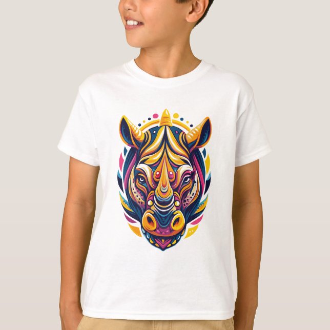 Camiseta Electric Safari Rhino (Frente)