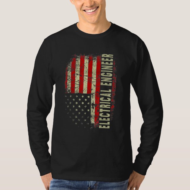 Camiseta Electrical Engineer 4th July US Flag Patriotic Eng (Frente)