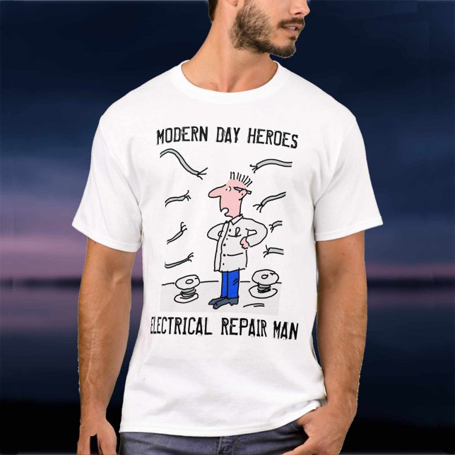 Camiseta Electrical Repair Man in Colour (Criador carregado)