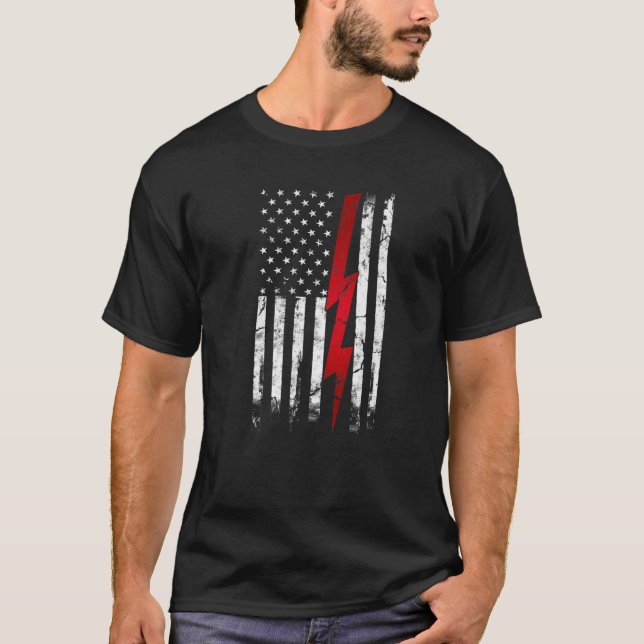 Camiseta Electrician American Flag Electrical Engineering (Frente)