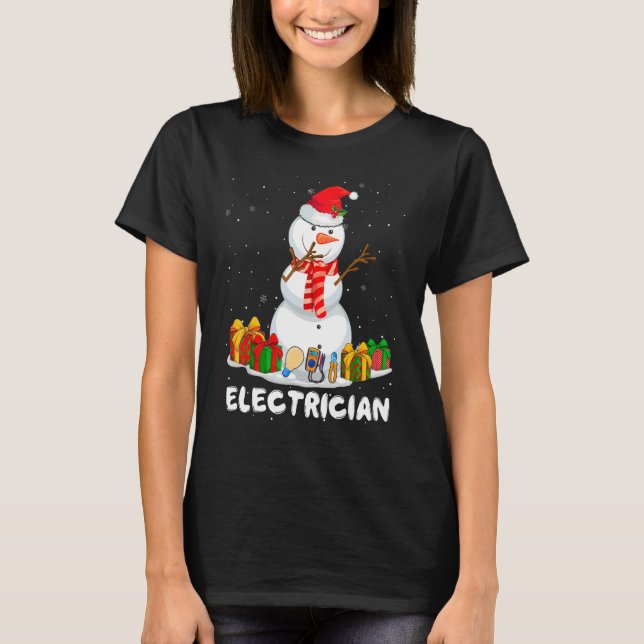 Camiseta Electrician Christmas Funny Snowman Xmas Holiday P (Frente)