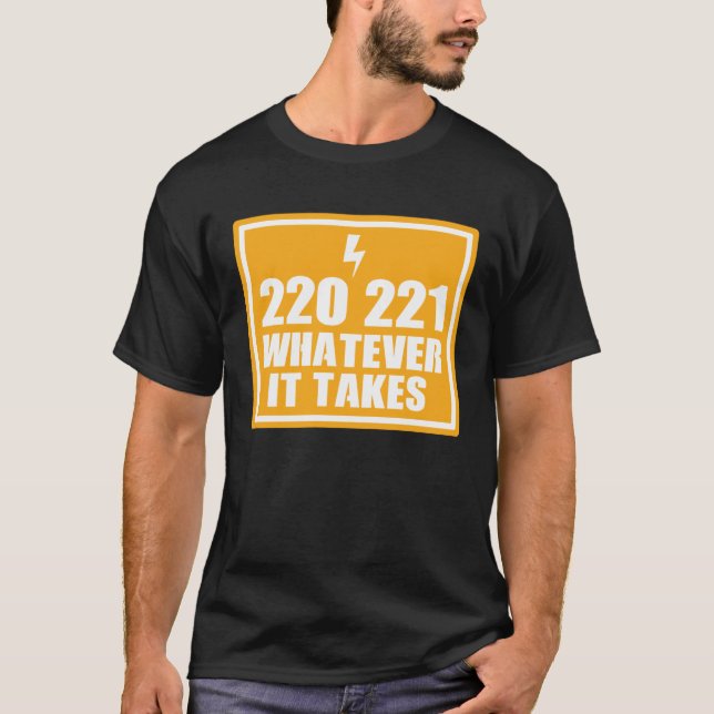 CAMISETA ELECTRICIAN HANDY MAN 220 221 WHATEVER IT TA (Frente)