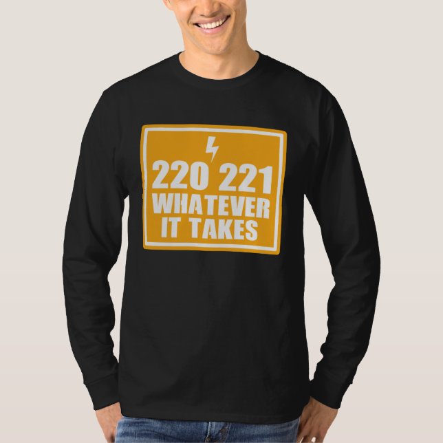 CAMISETA ELECTRICIAN HANDY MAN 220 221 WHATEVER IT TA (Frente)