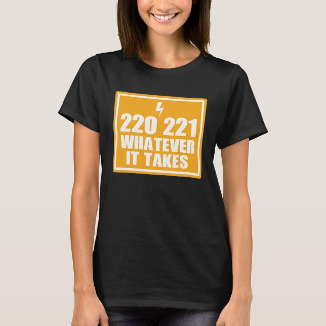 CAMISETA ELECTRICIAN HANDY MAN 220 221 WHATEVER IT TA (Frente)