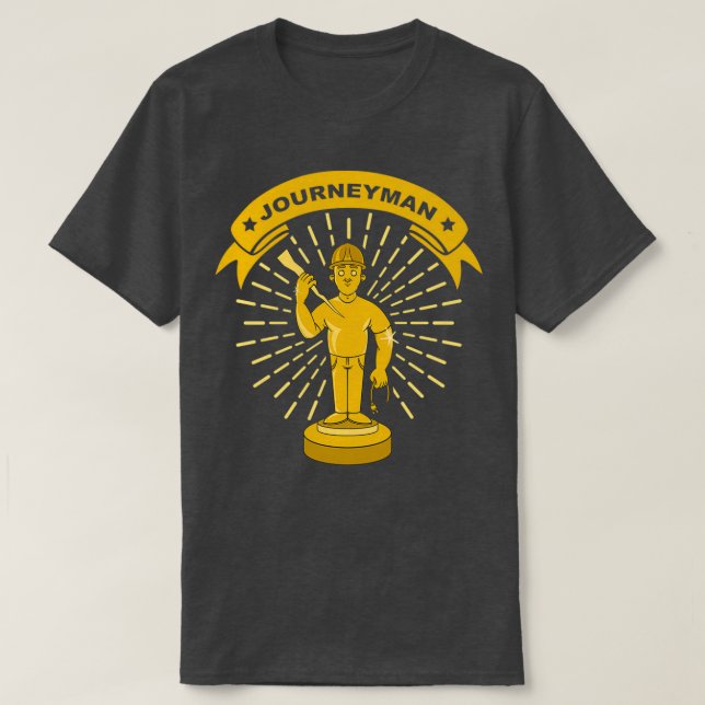 Camiseta Electrician Journeyman exam gift Golden Trophy  (Frente do Design)