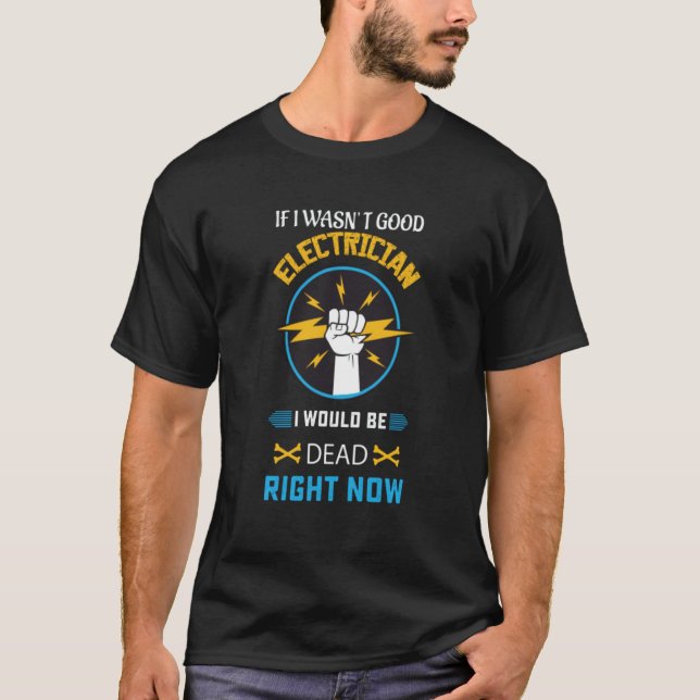 Camiseta Electrician Light Bulb Electricity Electrical Engi (Frente)