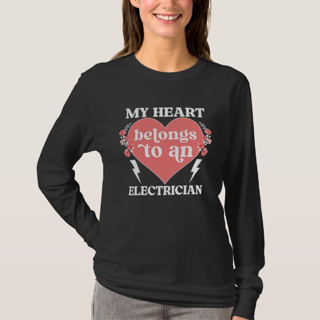 Camiseta Electrician's Wife Of An Electrician Wife Heart (Frente)