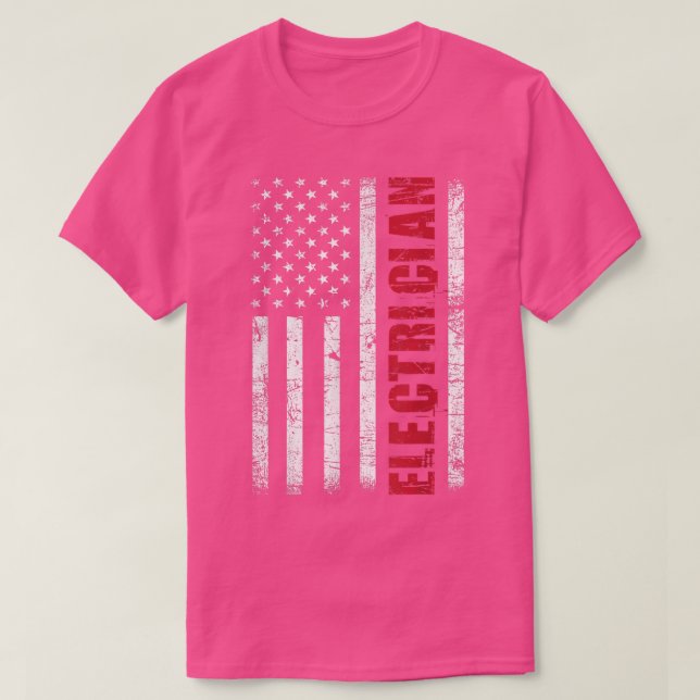 Camiseta ElectricianUSA Flag Lineman Electrical Worker Repa (Frente do Design)