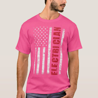 Camiseta ElectricianUSA Flag Lineman Electrical Worker Repa