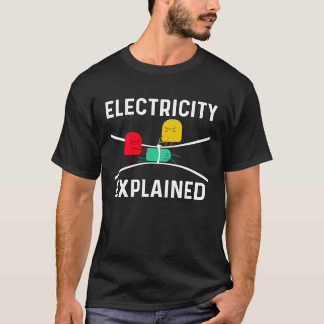 Camiseta Electricity Explained Electrical Engineer Lineman  (Frente)