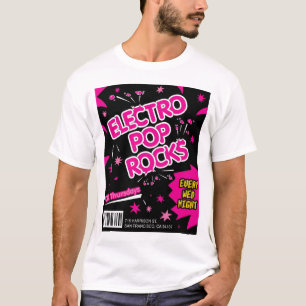 Camiseta Electro t-shirt do rosa dos doces de rochas do pop