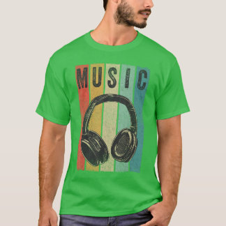 Camiseta Electronic Music Lover DJ Gift Vintage Retro Headp