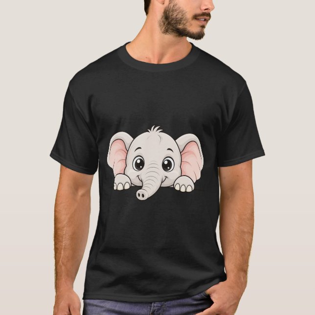 Camiseta Elefante Adorável de Peekaboo (Frente)