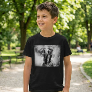 Camiseta Elefante Africano Aquarela Preto e Branco