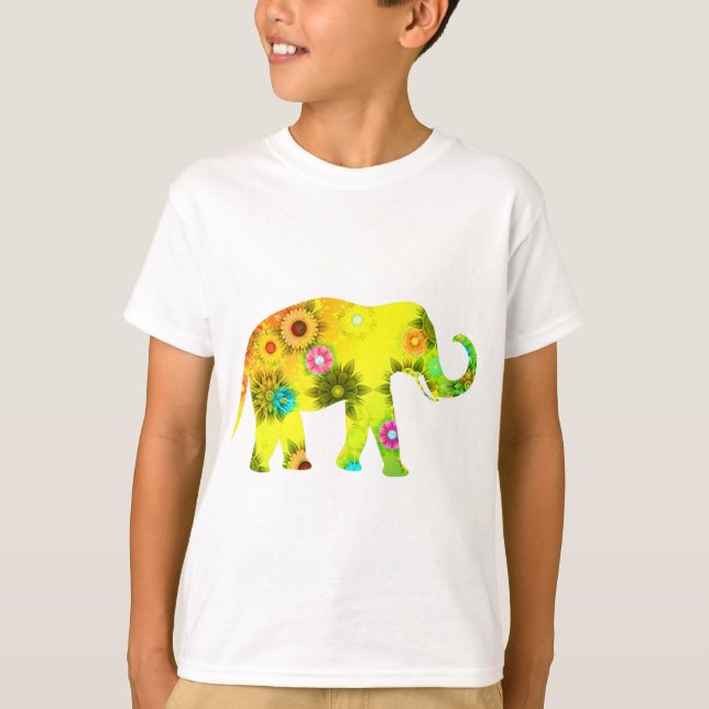 Camiseta Elefante africano floral (Frente)
