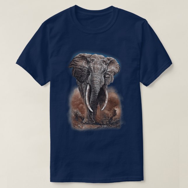 Camiseta Elefante Africano nas Montanhas (Frente do Design)