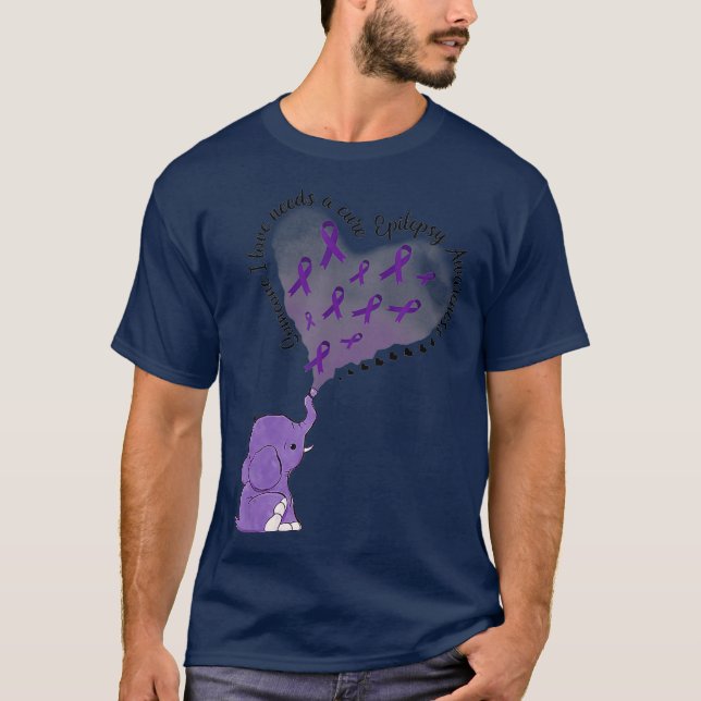 Camiseta Elefante Alguém Que Eu Amo Precisa De Uma Epilepsi (Frente)