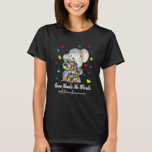 Camiseta Elefante Amor Não Precisa De Palavras Autismo Sens