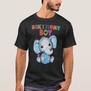 Camiseta Elefante - aniversário de 3 anos de 3 anos Themed 