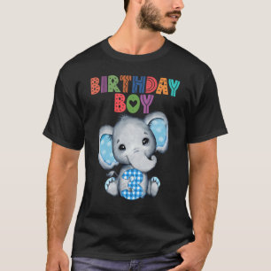 Camiseta Elefante aniversário de 3 anos Rapazes 3 Anos