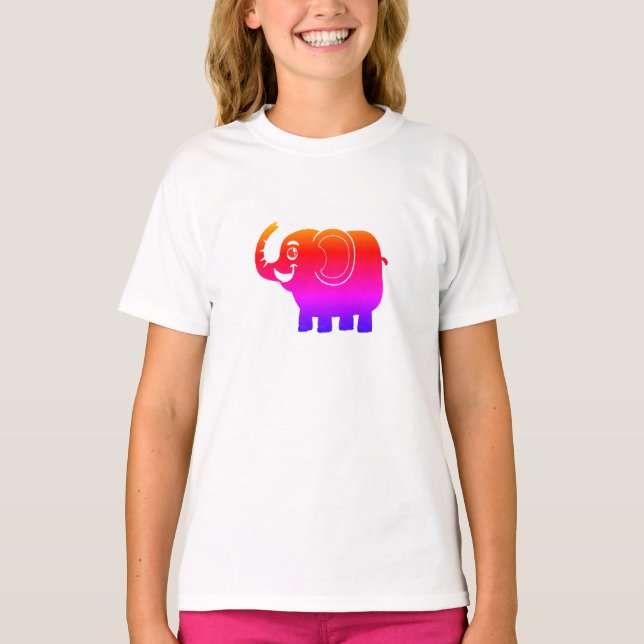 Camiseta Elefante arco-íris (Frente)