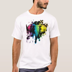 Camiseta Elefante arco-íris
