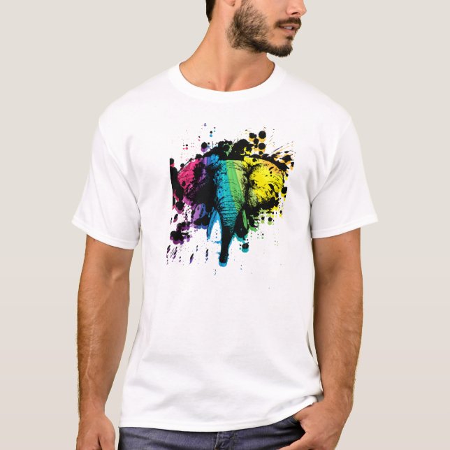 Camiseta Elefante arco-íris (Frente)