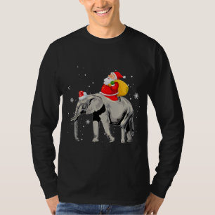 Camiseta Elefante Árvore de Natal Light Hat Xmas Papais noe
