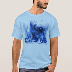 Camiseta elefante azul com t/rasgão SAVE t-shirt dos EUA