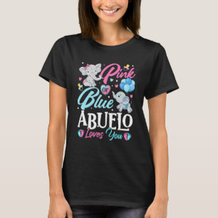 Camiseta Elefante Azul Cor-De-Rosa Abuelo Te Ama De Gravide