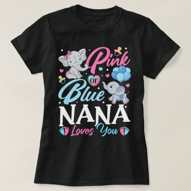 Camiseta Elefante Azul Rosa Nana Adora Sua Revelação De Gra (Frente do Design)