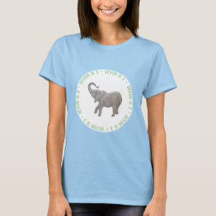 Camiseta Elefante Bebê Azul Convidado de Honra