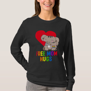 Camiseta Elefante Bonito Arco-Íris Livre Mãe Abraça Lgbt Mã