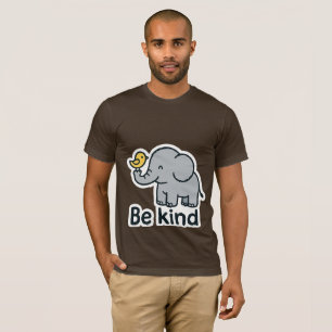 Camiseta Elefante bonito e adesivo de aves
