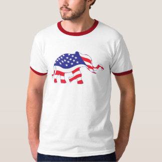 Camiseta Elefante bonito feito da bandeira dos EUA